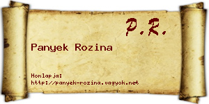 Panyek Rozina névjegykártya